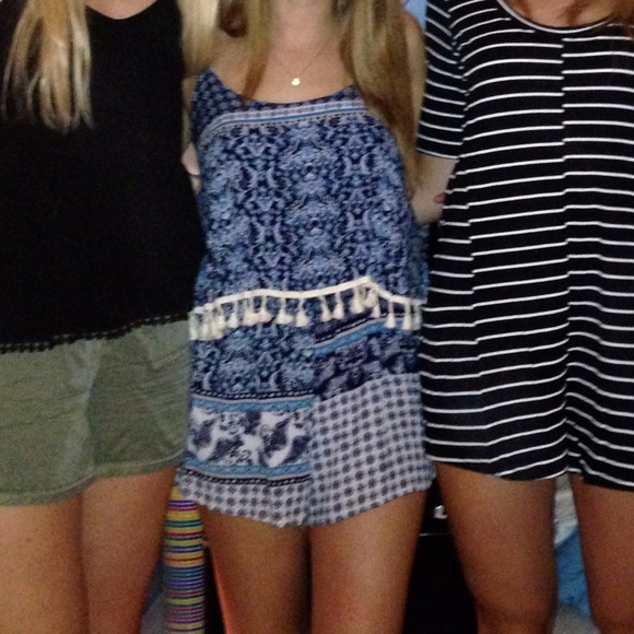 r2d apparel Other - Unique boho patterned romper with fringes!!!